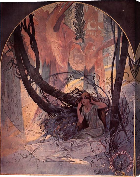 Alphonse Maria Mucha Easter Chimes Awaken Nature Stretched Canvas Painting / Canvas Art