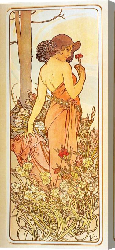 Alphonse Marie Mucha Carnation 1 Stretched Canvas Painting / Canvas Art