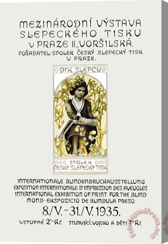 Alphonse Marie Mucha International Exhibition of Print for The Blind Stretched Canvas Painting / Canvas Art