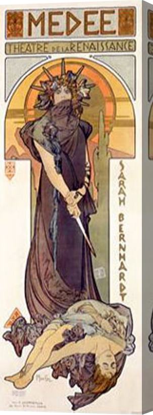 Alphonse Marie Mucha Medee Sarah Bernhardt Stretched Canvas Print / Canvas Art