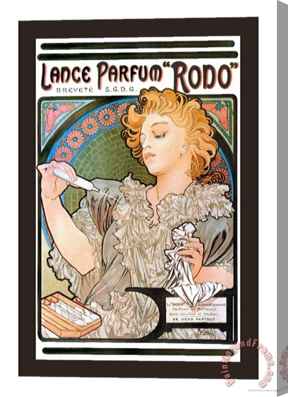 Alphonse Marie Mucha Rodo Perfume Fragrance Stretched Canvas Print / Canvas Art