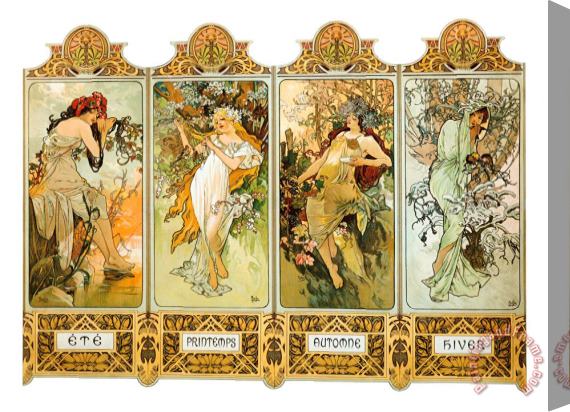 Alphonse Marie Mucha Seasons 1896 Stretched Canvas Painting / Canvas Art