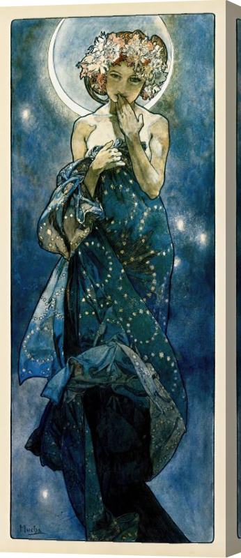 Alphonse Marie Mucha The Moon Stretched Canvas Painting / Canvas Art