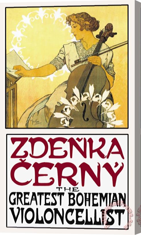 Alphonse Marie Mucha Zdenka Cerny The Greatest Bohemian Violoncellist Stretched Canvas Print / Canvas Art