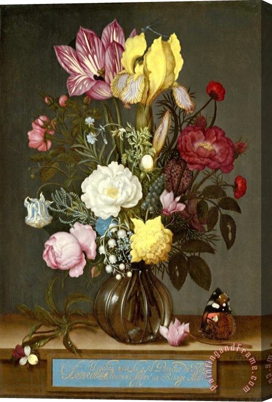 Ambrosius Bosschaert the Elder Bouquet of Flowers in a Glass Vase Stretched Canvas Painting / Canvas Art