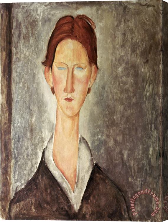 Amedeo Modigliani Portrait of a Student Stretched Canvas Painting / Canvas Art