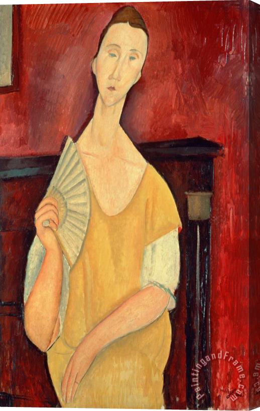 Amedeo Modigliani Woman with a Fan Stretched Canvas Painting / Canvas Art