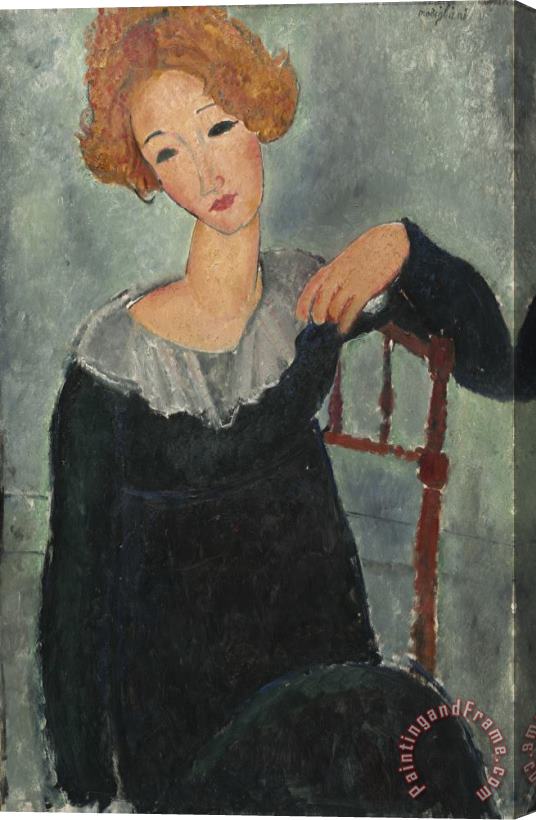 Amedeo Modigliani Woman with Red Hair Stretched Canvas Print / Canvas Art