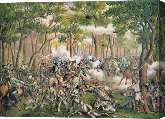 American School Battle of the Wilderness May 1864 Stretched Canvas Painting / Canvas Art