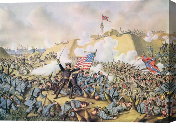 American School Capture of Fort Fisher 15th January 1865 Stretched Canvas Painting / Canvas Art