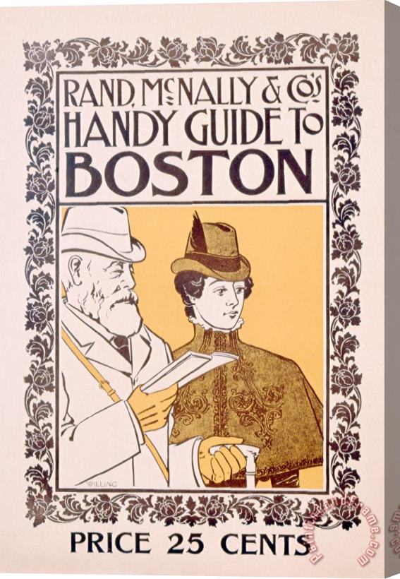 American School Poster Advertising Rand Mcnally And Co's Hand Guide To Boston Stretched Canvas Painting / Canvas Art