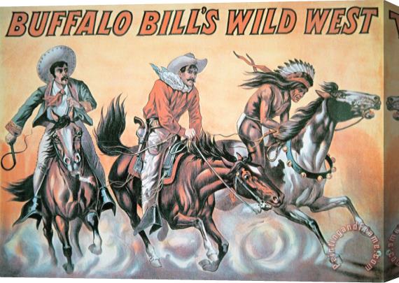 American School Poster for Buffalo Bill's Wild West Show Stretched Canvas Print / Canvas Art