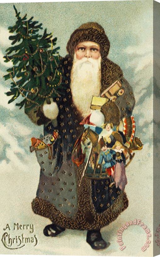 American School Santa Claus with Toys Stretched Canvas Print / Canvas Art