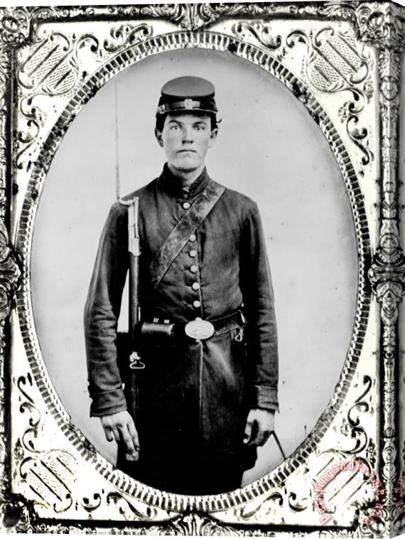 American School Young Union Soldier Stretched Canvas Print / Canvas Art