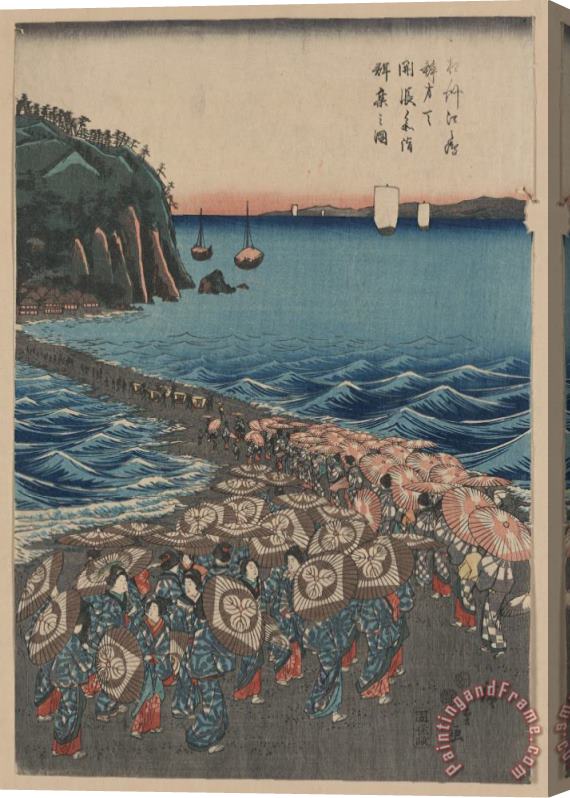 Ando Hiroshige Opening Celebration of Benzaiten Shrine at Enoshima Stretched Canvas Painting / Canvas Art