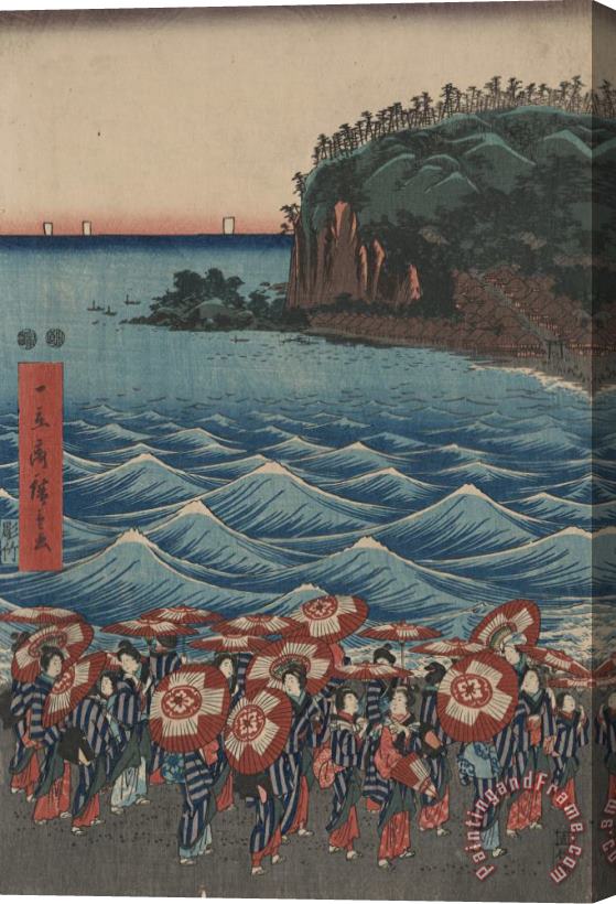 Ando Hiroshige Opening Celebration of Benzaiten Shrine at Enoshima Stretched Canvas Print / Canvas Art