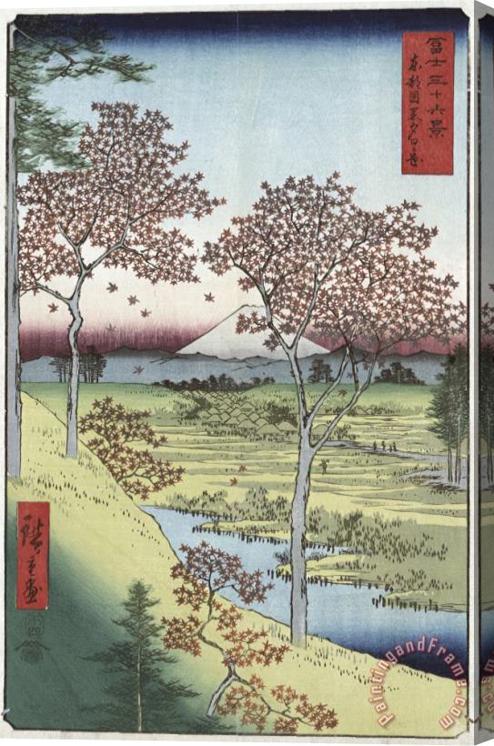 Ando Hiroshige Sunset Hill, Meguro in The Eastern Capital Stretched Canvas Print / Canvas Art