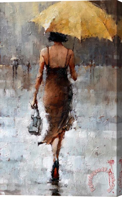 Andre Kohn Le Parapluie Jaune Series #5 Stretched Canvas Print / Canvas Art
