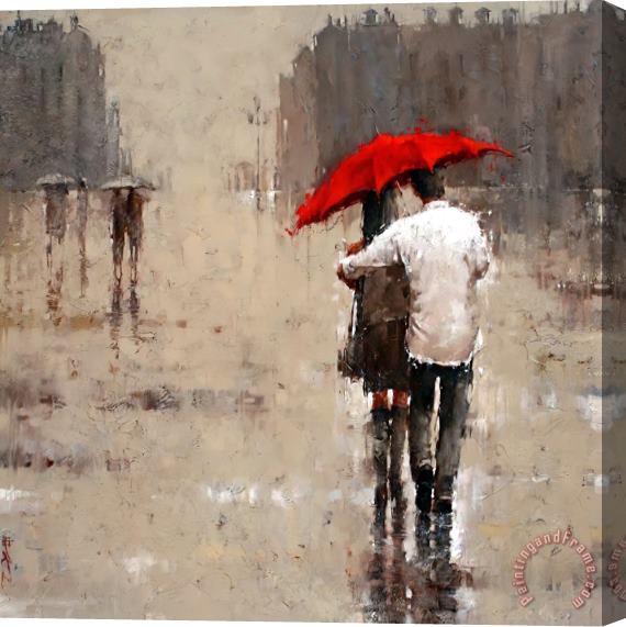 Andre Kohn Romance in The Rain Stretched Canvas Print / Canvas Art