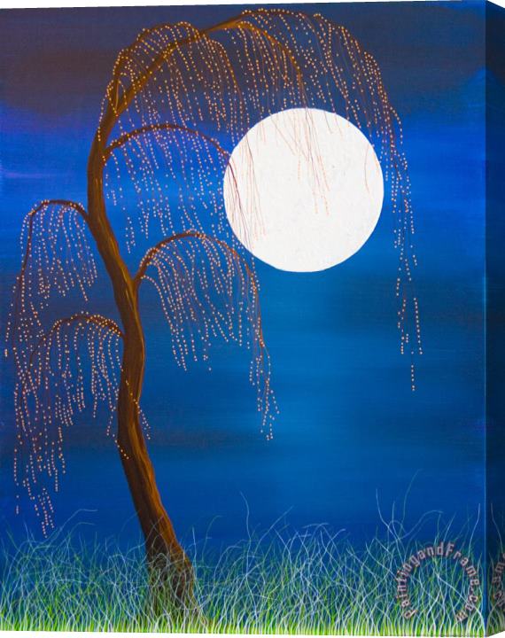 Andrea Youngman Electric Moonlight Stretched Canvas Painting / Canvas Art
