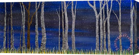 Andrea Youngman Starry Night in the Zebra Forrest Stretched Canvas Painting / Canvas Art