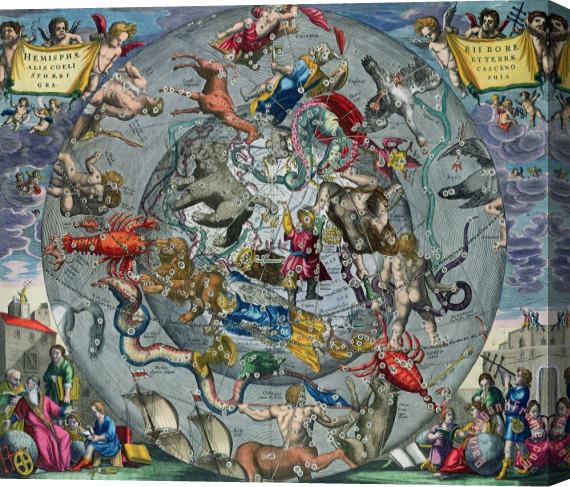 Andreas Cellarius Map of the Constellations of the Northern Hemisphere Stretched Canvas Painting / Canvas Art