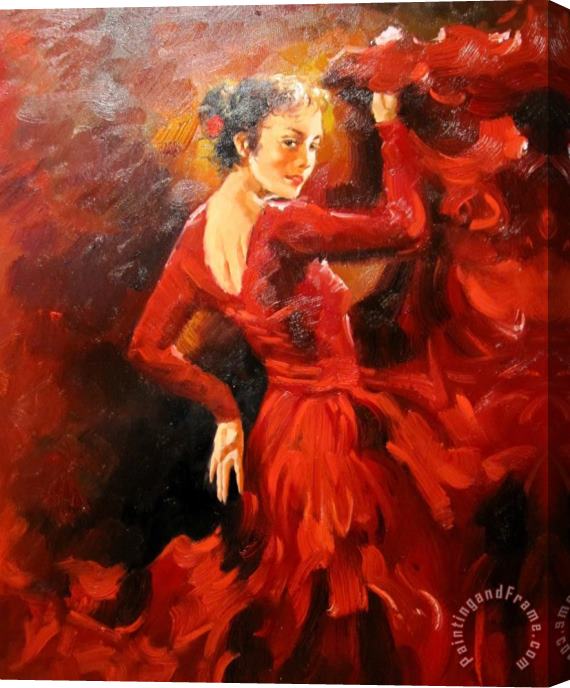 Andrew Atroshenko Crimson Dancer Stretched Canvas Painting / Canvas Art