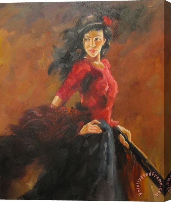 Andrew Atroshenko Fan Dancer Stretched Canvas Painting / Canvas Art