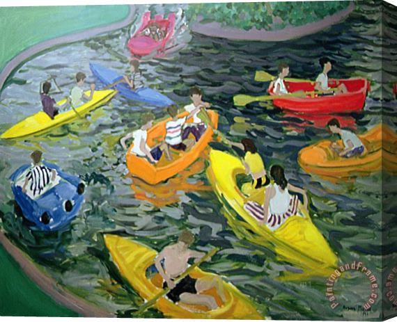 Andrew Macara Canoes Stretched Canvas Print / Canvas Art
