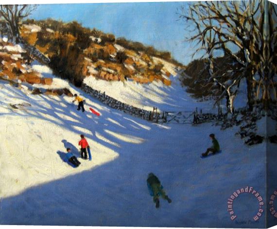 Andrew Macara Snow in the valley Stretched Canvas Painting / Canvas Art