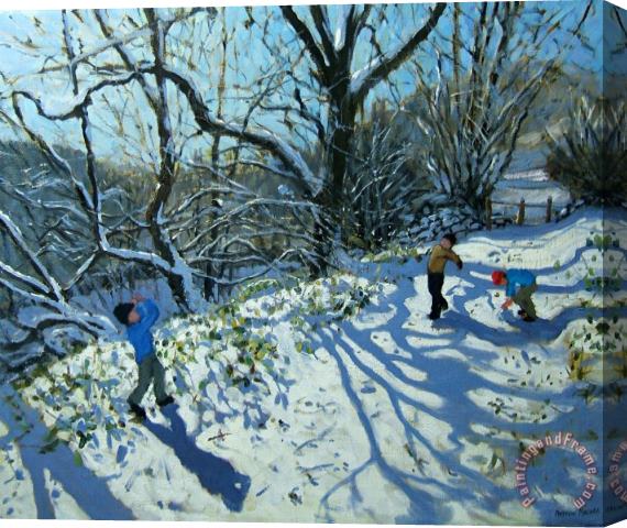Andrew Macara Snowball fight Stretched Canvas Painting / Canvas Art