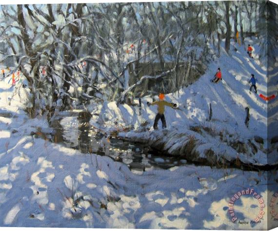 Andrew Macara Winter Stream Stretched Canvas Painting / Canvas Art