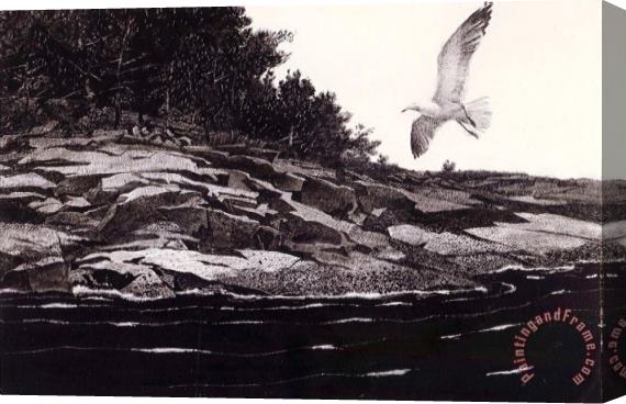 andrew wyeth Ledge on Huppers Island Stretched Canvas Painting / Canvas Art