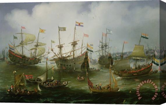 Andries van Eertvelt The Return to Amsterdam of the Second Expedition to the East Indies Stretched Canvas Print / Canvas Art