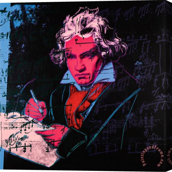 Andy Warhol Beethoven C 1987 Red Face Stretched Canvas Print / Canvas Art