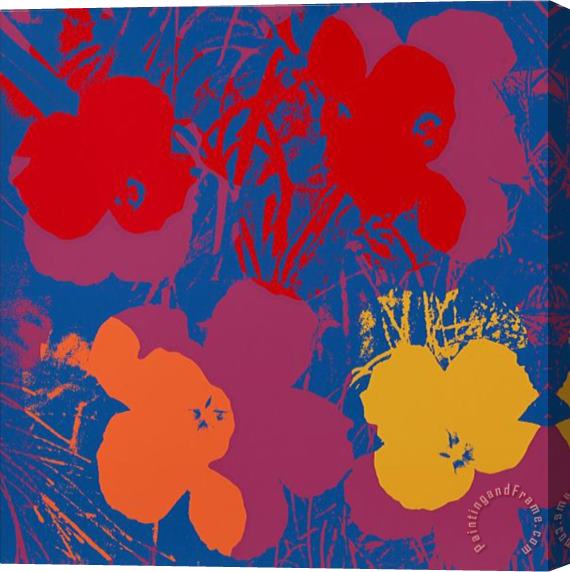 Andy Warhol Blumen 66 Gelb Orange Rot Stretched Canvas Print / Canvas Art