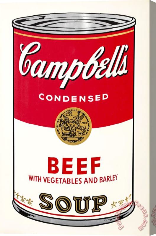 Andy Warhol Campbell S Soup Beef Vegetables Stretched Canvas Painting / Canvas Art