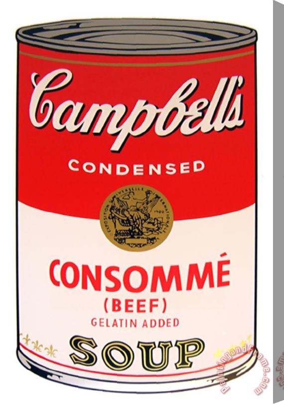 Andy Warhol Campbell S Soup Consomme Beef Stretched Canvas Painting / Canvas Art