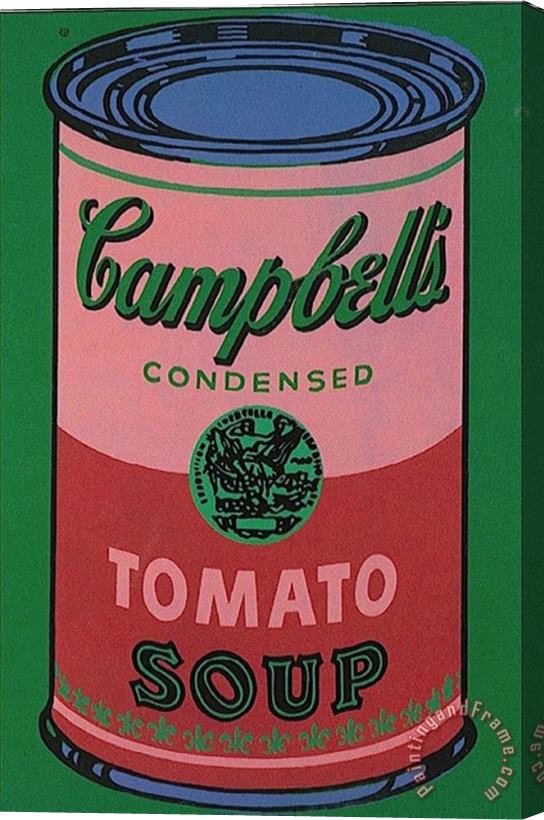 Andy Warhol Colored Campbell S Soup Can C 1965 Red Green Stretched Canvas Print / Canvas Art