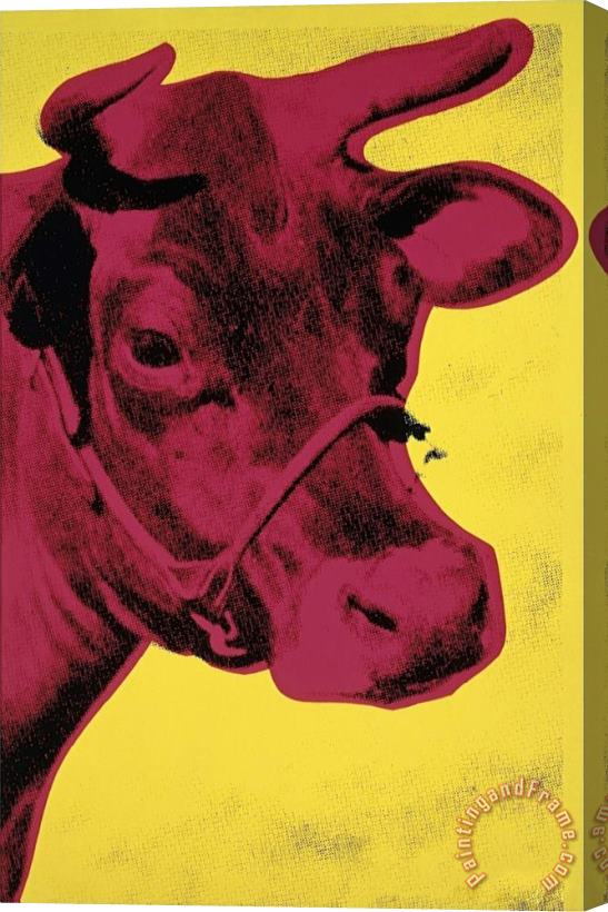 Andy Warhol Cow C 1966 Yellow And Pink Stretched Canvas Painting / Canvas Art