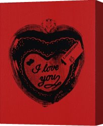 1984 Canvas Prints - Heart C 1984 I Love You by Andy Warhol