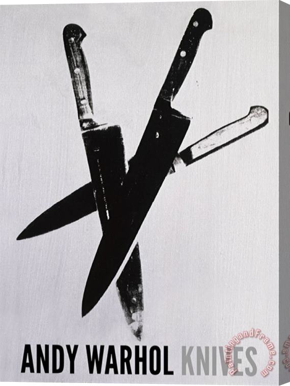 Andy Warhol Knives C 1981 82 Three Black Stretched Canvas Painting / Canvas Art