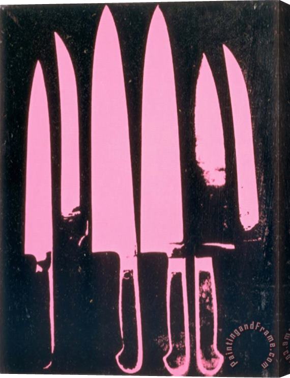 Andy Warhol Knives C.1981-82 Pink And Black Stretched Canvas Painting / Canvas Art