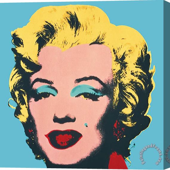 Andy Warhol Marilyn 1967 on Blue Stretched Canvas Print / Canvas Art