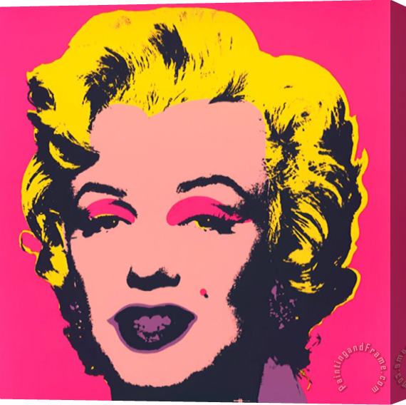 Andy Warhol Marilyn Kopf Beige Schwarz Gelb Stretched Canvas Print / Canvas Art