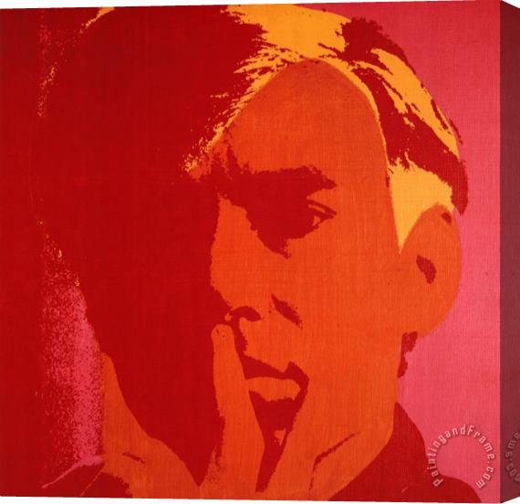 Andy Warhol Self Portrait in Orange Stretched Canvas Print / Canvas Art