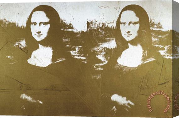 Andy Warhol Two Golden Mona Lisas Stretched Canvas Print / Canvas Art