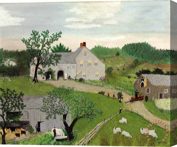 Anna Mary Robertson (grandma) Moses Watering The Horses, 1949 Stretched Canvas Painting / Canvas Art