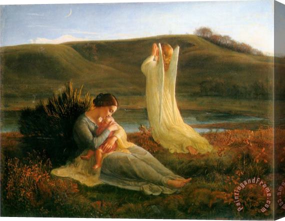 Anne Francois Louis Janmot The Poem of The Soul The Angel And The Mother Stretched Canvas Print / Canvas Art