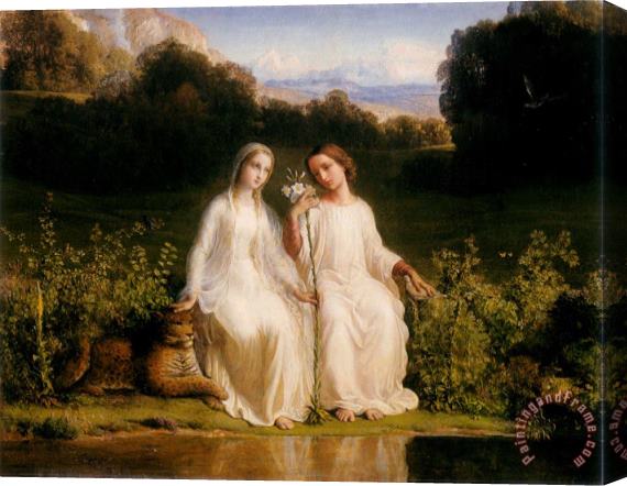 Anne Francois Louis Janmot The Poem of The Soul Virginitas Stretched Canvas Painting / Canvas Art